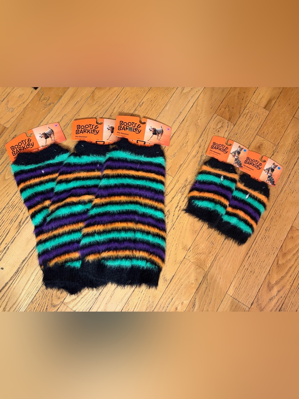 Boots & Barkley Fuzzy Striped Pet Sweater-Medium or XS! Free gift!